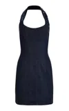 Francesca Miranda Orion Embellished Denim Mini Dress In Dark Wash