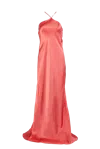 Francesca Miranda Oros Silk Halterneck Maxi Slip Dress In Indian Red