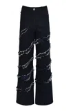 Francesca Miranda Pandora Distressed Denim  Pants In Dark Wash