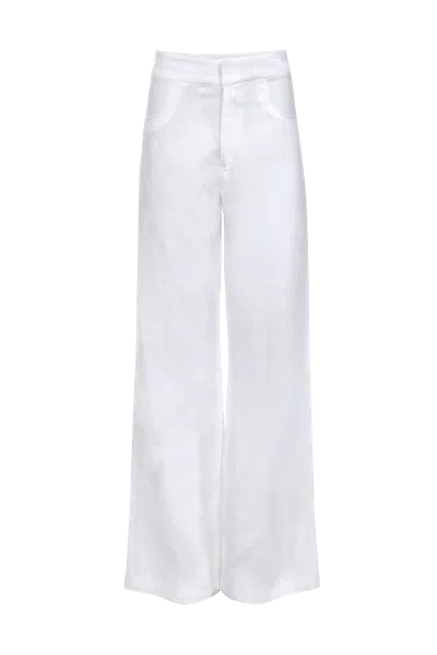 Francesca Miranda Paseo 100% Linen Pants In Lavender