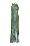 Francesca Miranda Women's Pere Fringed Metallic Silk-knit Midi Dress