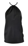 Francesca Miranda Perla Silk Halterneck Top In Black
