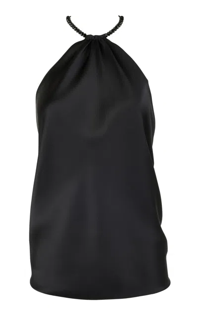 Francesca Miranda Perla Silk Halterneck Top In Black