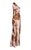 Francesca Miranda Petalo One Shoulder Silk Dress