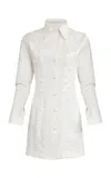 Francesca Miranda Poppy Paneled Cotton Mini Dress In White