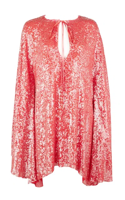 Francesca Miranda Rayan Silk Disco Mini Kaftan Dress In Pink