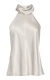 Francesca Miranda Rita Silk Top In Neutral