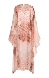 Francesca Miranda Rosel Silk Kaftan Dress In Pink