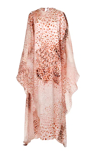 Francesca Miranda Rosel Silk Kaftan Dress In Pink