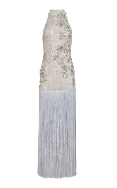 Francesca Miranda Siena Fringe Dress In Gray