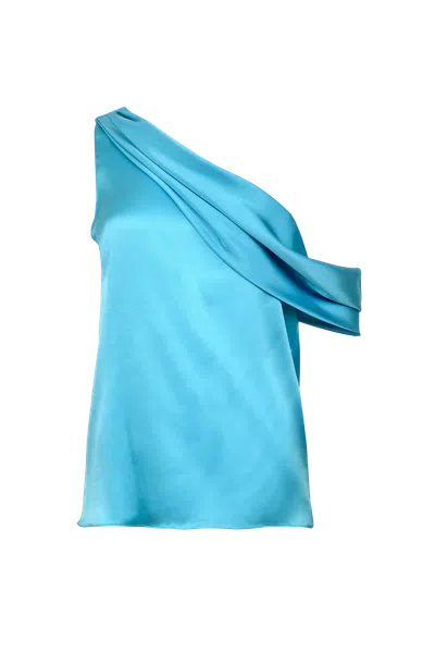 Francesca Miranda Sigal 100% Silk Top In Blue