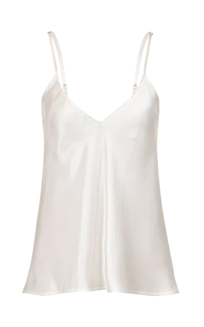 Francesca Miranda Silk Embroidered Top In White