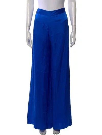 Pre-owned Francesca Miranda Silk Wide Leg Pants In Blue