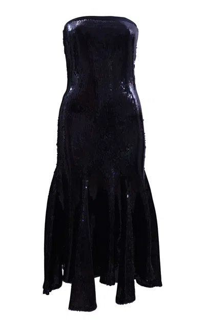 Francesca Miranda Simone Sequin Midi Dress In Black