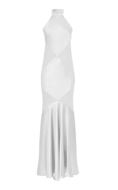 Francesca Miranda Snowdrop Halter Silk Dress In White