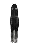 Francesca Miranda Solar Noche Silk Frayed Maxi Dress In Coal