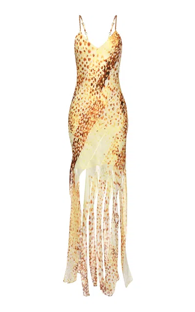Francesca Miranda Solaris Sleeveless Silk Dress In Yellow