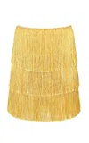 Francesca Miranda Sunlight Fringe Silk Blend Mini Skirt
