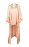 Francesca Miranda Sunset Hand-dyed Silk Tunic Mini Dress In Antique White