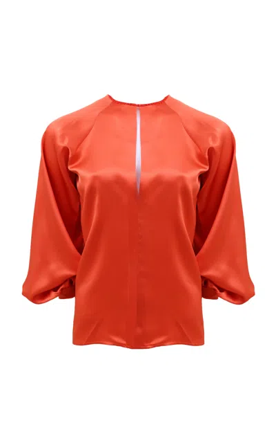 Francesca Miranda Verona Silk Blouse In Orange