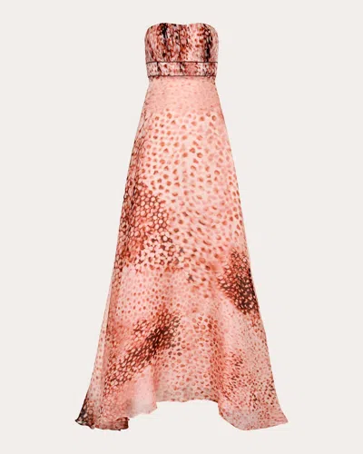 Francesca Miranda Women's Amapola Printed Silk Empire-waist Gown In Multi