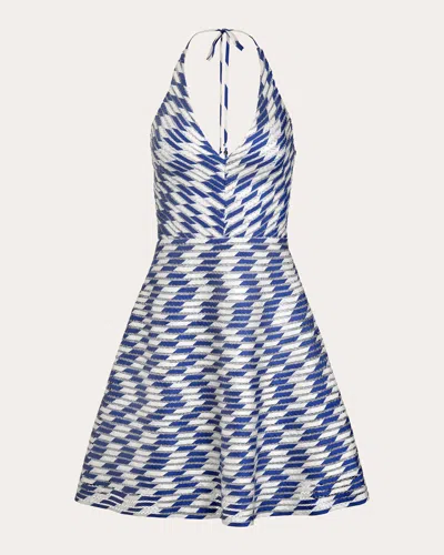 Francesca Miranda Women's Celeste Striped Silk Pata De Cabra Mini Dress