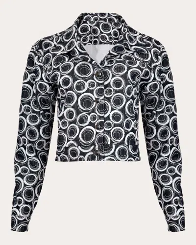 Francesca Miranda Women's Cerccio Printed Denim Jacket Cotton/denim/polyester