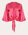 Francesca Miranda Women's Crystal Tie-front Silk Blouse