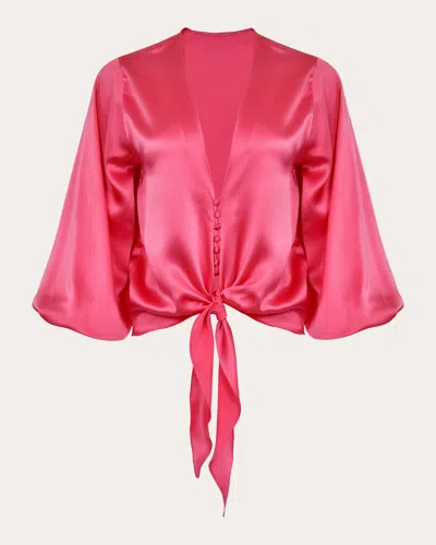 Francesca Miranda Women's Crystal Tie-front Silk Blouse