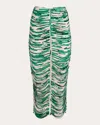 Francesca Miranda Women's Danielle Floral Silk Pata De Cabra Midi Skirt In Green