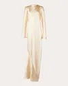 Francesca Miranda Women's Fenix Long-sleeve Silk Maxi Dress In White