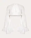 Francesca Miranda Women's Nero Cropped Cotton Voile Top In White