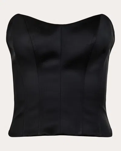 Francesca Miranda Women's Onyx Silk Corset Top In Black