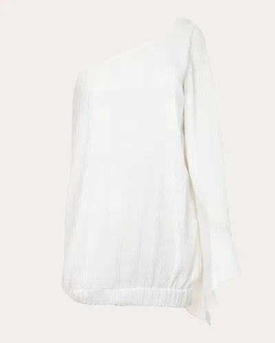 Francesca Miranda Women's Vera Pleated Blouson Asymmetric Mini Dress In White
