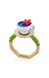 Francesca Villa 18k Yellow Gold And Titanium Fanatasia; Take A Sip; Ring In Multi