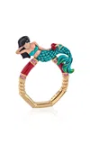 Francesca Villa 18k Yellow Gold And Titanium The Mermaid Has Her Cherries Ring
