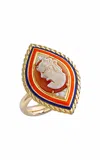 Francesca Villa 18k Yellow Gold Be Brave 1 Ring With Diamonds