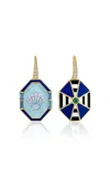 Francesca Villa 18k Yellow Gold Beach Time Shell Earrings In Blue