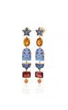 Francesca Villa 18k Yellow Gold Lunchadores; The Mankind Of Long; Earrings In Multi