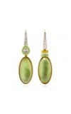 Francesca Villa 18k Yellow Gold Peridot Earrings In Green