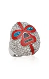 Francesca Villa 18k Yellow Gold The Wrestlers The Destroyer Ring In Metallic