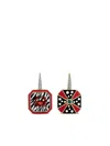 Francesca Villa 18kt Yellow Gold Hello My Little Crab Multi-stone Earrings In Red