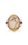 Francesca Villa Being Crystal 18k Yellow Gold Diamond And Amethyst Ring