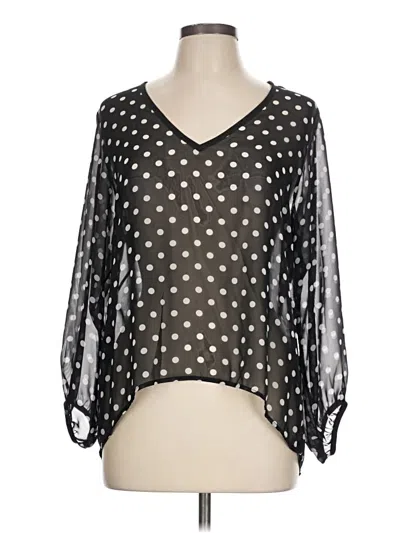 Pre-owned Francesca's 3/4 Sleeve Blouse In Black