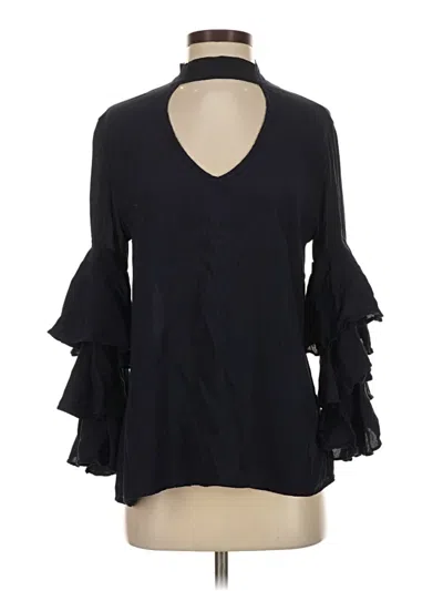 Pre-owned Francesca's 3/4 Sleeve Blouse In Blue