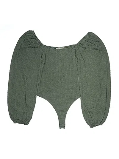 Pre-owned Francesca's 3/4 Sleeve Blouse In Green