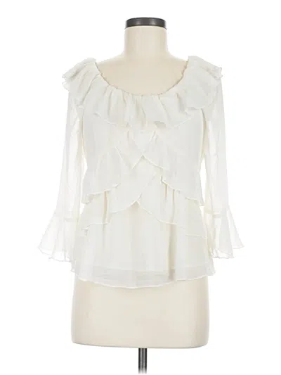 Pre-owned Francesca's 3/4 Sleeve Blouse In Ivory