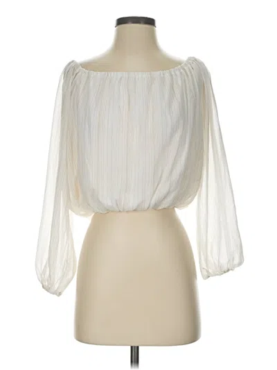 Pre-owned Francesca's 3/4 Sleeve Blouse In Ivory