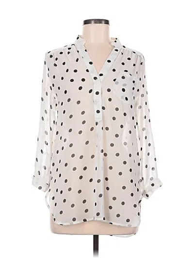Pre-owned Francesca's 3/4 Sleeve Blouse In Ivory