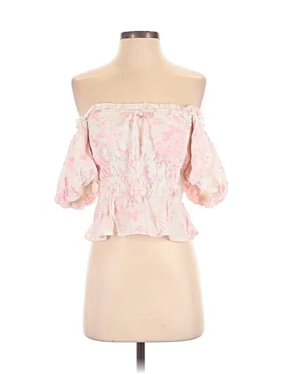 Pre-owned Francesca's 3/4 Sleeve Blouse In Pink